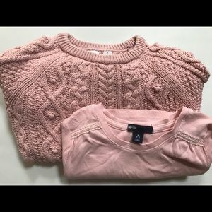 Gap sweater and l/s tee small 6-7